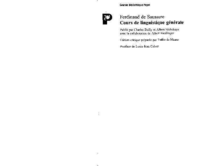 Miniature de Cours de linguistique generale