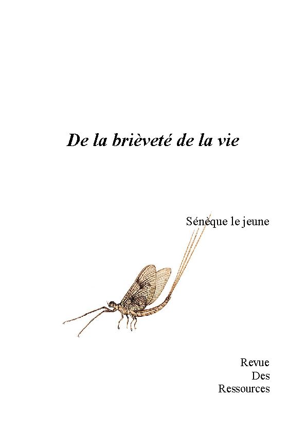 Miniature de De la brièveté de la vie