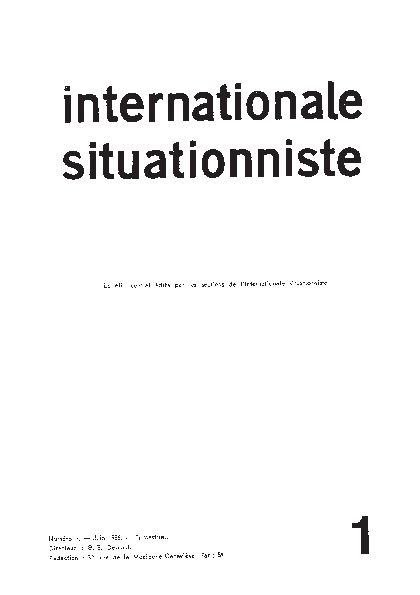 Miniature de Internationale situationniste. N°1 – Juin 1958
