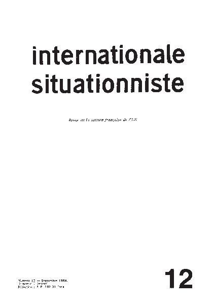 Miniature de Internationale situationniste. N°12 – Septembre 1969