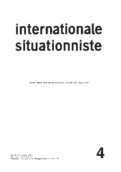 Miniature de Internationale situationniste. N°4 – Juin 1960