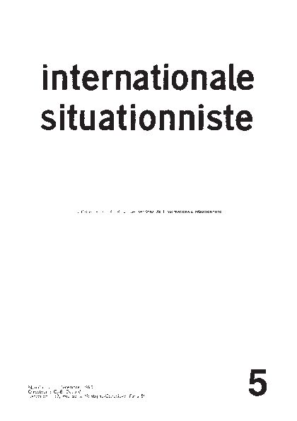 Miniature de Internationale situationniste. N°5 – Décembre 1961