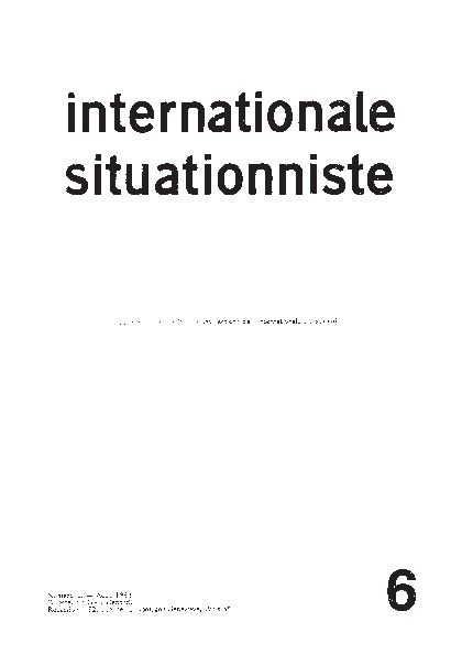 Miniature de Internationale situationniste. N°6 – Août 1961