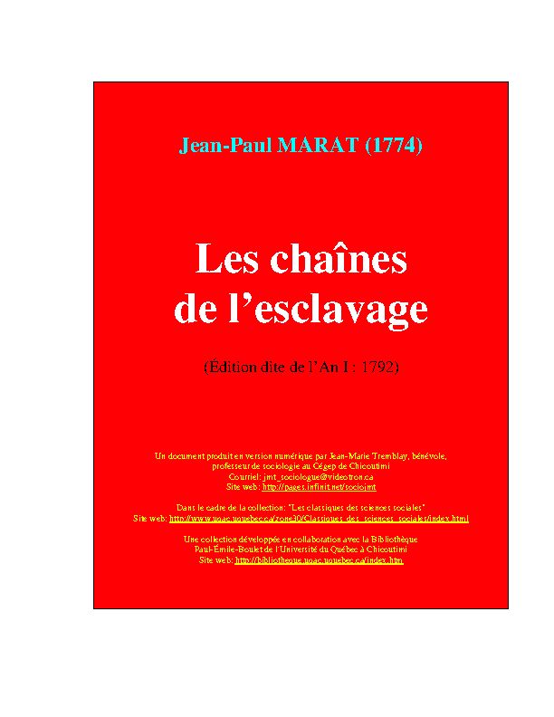 Miniature de Les chaînes de l'esclavage