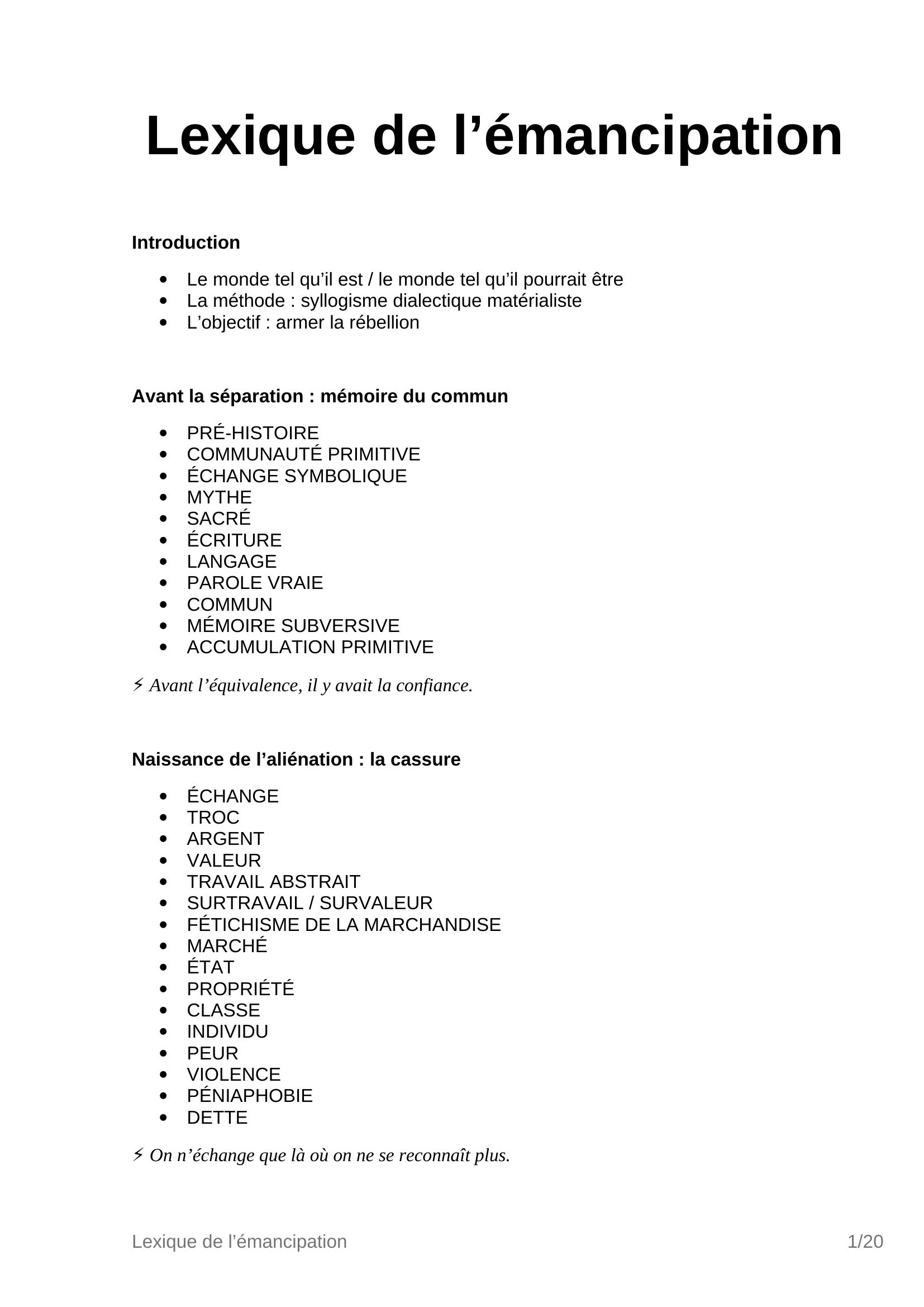 Miniature de Lexique de l'émancipation