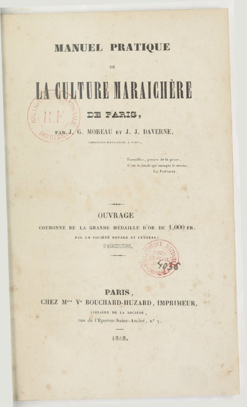 Miniature de Manuel pratique de la culture maraîchère de paris en 1845